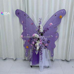 ซุ้มดอกกุหลาบประดิษฐ์สีชมพูและสีม่วงคุณภาพสูง รูปทรงผีเสื้อ ทำด้วยมือ สำหรับตกแต่งงานแต่งงาน วันวาเลนไทน์ - Product Image 4