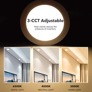 Buen precio Venta caliente CCT ajustable alto CRI 3W 6W <span class=keywords><strong>9W</strong></span> 12W 15W 18W 24W techo interior redondo LED <span class=keywords><strong>Panel</strong></span> de luz delgada - Product Image 4
