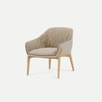 Design nordique loisirs salon chaise meubles de maison fauteuil en bois de frêne moderne salon Accent velours hôtel hall canapé chaises