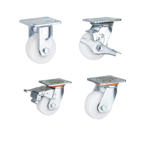 Stainless Steel Nylon Swivel <b>Caster</b> With Brake Plate Mount Industrial Furniture <b>Casters</b> W44Z - Product Image 1