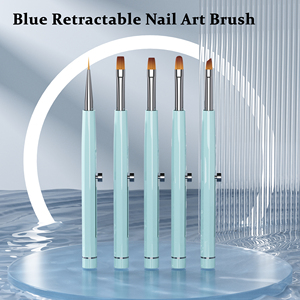 Oferta Especial: Kit de 5 Pinceles de Uñas Acrílicas Retráctiles Patentados, Pincel Plano para Gel, Pincel Portátil para Arte de Uñas, Ideal para Viajes y Salones - Product Image 2