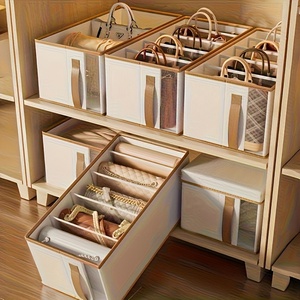 Caja de Almacenamiento de Ropa de Plástico, Plegable y Apilable, con Divisores y Compartimentos, Estilo Japonés, para Bolsas y Carteras - Product Image 2