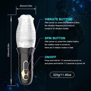 Vendita Diretta dalla Fabbrica, Masturbatore Elettrico Maschile in TPE, Ricaricabile USB, Massaggiatore Vibrante Rotante Wireless - Product Image 3
