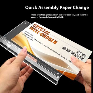Clear T-Forma Dupla Face Acrílico Titular Do Sinal Moderno <span class=keywords><strong>Display</strong></span> Magnético <span class=keywords><strong>Rack</strong></span> De Fábrica Por Atacado Preços - Product Image 4