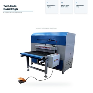 Bordeadora Eléctrica de Doble Cuchilla con Alimentación Automática para el Procesamiento de Bordes de Tablas de Madera - Product Image 1