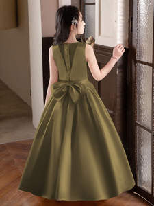 Robe longue de princesse pour filles de 10 à 14 ans, style petite hôtesse, pour spectacle et concours - Product Image 5