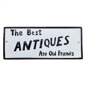 Les meilleures antiques sont nos anciens amis - Plaque décorative en métal personnalisée à montage facile pour mur et porte - Product Image 1