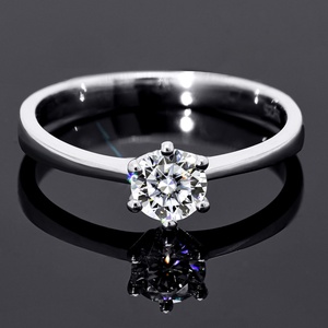 Anillo de Moissanita Plateada al por Mayor XINGYUE, Moissanita Redonda Súper Blanca en Plata de Ley 925 - Product Image 3