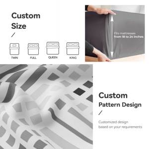 Nhà Máy Cung cấp Tùy Chỉnh Chất Lượng Cao In Bộ Đồ Giường Bộ Hình Học Phong Cách Tre Tấm Ga Giường - Product Image 3