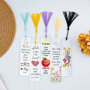Segnalibro personalizzato insegnante acrilico grazie regalo di apprezzamento dell'insegnante al regalo per l'amante del libro di scuola - Product Image 4