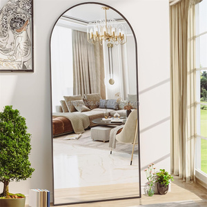 Custom Large Black <strong>Gold</strong> Aluminum Alloy Modern Arch Design Luxury Freestanding Full Length Body <strong>Long</strong> Dressing <strong>Mirror</strong> - Product Image 5