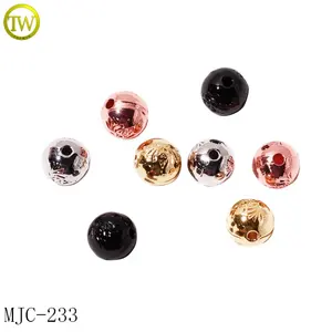 Custom Ball Shape Engraved Letter Pendant Handmade Jewelry Accessory Mini Alloy Beads For Women Necklace