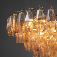 Suspendu Plafond En Laiton Fumée Lustre En Verre De Luxe Éclairage Décoratif Salon Maison Plafonniers Moderne Foyer Lustre