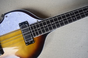 Guitare basse électrique Flyoung Tobacco Sunburst pour gaucher, 4 cordes, corps en érable - Product Image 4