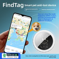 Traceur GPS intelligent pour animaux de compagnie, double système Airtag, anti-perte, Bluetooth, batterie remplaçable, contrôle à distance Google, pour l'international