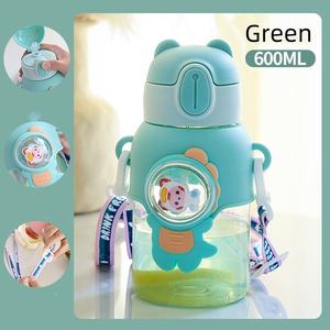 Hot Selling Adorable Kids' Spaceman Travel Mug Cute Plastic Water <b>Cup</b> with Straw and Shoulder Strap for <b>Cold</b> Drinks - Product Image 2
