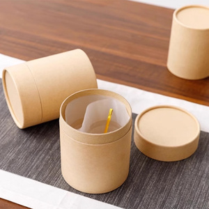Tube en papier kraft épaissi avec couvercle en aluminium et en fer blanc, boîte de rangement universelle pour le thé - Product Image 2