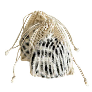 100% Eco Simple Ecology Zero Waste Bolsa de productos de malla de algodón lavable y reutilizable para bolsas de compras de verduras y frutas - Product Image 1