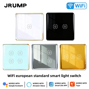 Interrupteur intelligent 86 EU à cadre métallique, verre trempé PC, 16A, étanche IP65, commande tactile, Zigbee/WiFi, 240V, contrôle à distance par application - Product Image 1