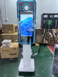 Machine de photomaton avec écran tactile de 21,5 pouces, éclairage LED supérieur, appareil photo reflex numérique, compatible iPad et smartphones - Product Image 5