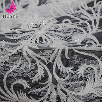 HY3536 Nouvelle Arrivée Tissu en Tulle Perlé Français et Dentelle Chantilly avec Paillettes pour Robe de Mariée