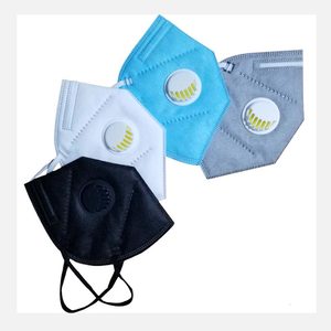 Máscara FFP2 negra con válvula 6ply KN95 Máscara Respiradores con filtro de carbón activo A prueba de polvo para hombre Plantas de cemento Mascarilla facial de trabajo - Product Image 3