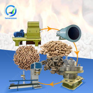 Ligne de production de granulés de paille de blé industrielle OCEAN, machine à fabriquer des granulés de copeaux de bois de pin et de tiges de maïs, prix - Product Image 1