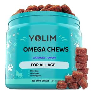 Complément alimentaire pour chien en forme de friandises molles avec oméga 3, marque privée, apaise la peau sèche et irritée et renforce le système immunitaire - Product Image 1