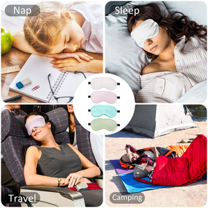 Masque oculaire occultant en soie simulée double face pour la sieste, respirant, avec logo personnalisé, vente en gros - Product Image 5