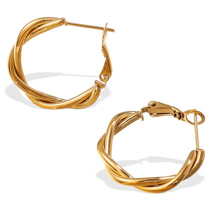 Pendientes de Aro Dorados EH906, Joyería de Moda para Mujer, Estilo Clásico, Pendientes Pequeños - Product Image 5