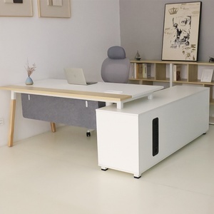 Meubles de bureau de haute qualité sur mesure, bureau en bois moderne en forme de L, bureau de direction en bois - Product Image 3