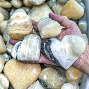 Liquidazione di Fabbrica: Uova di Cristallo Septarium, Uova Naturali di Diaspro Zebrato, Uova Naturali Lucidate a Forma di Cuore del Marchio YINGLAI, Pietra Naturale Curativa - Product Image 4