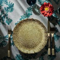 Assiettes de présentation dorées en plastique PP écologiques, personnalisables et pigmentées, en stock au Fujian, pour mariages – Vente chaude