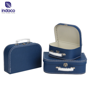 <b>Blue</b> wholesale baby paper suitcase paperboard <b>storage</b> <b>box</b> handle cardboard suitcase for toys - Product Image 3