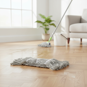 Gizmop Mopa Húmeda de Algodón de 300gr con Tela de Microfibra para Parquet y Suelos de Madera Auténtica, con Sistema de Escurrido Automático, Antibacteriana, Duradera y Sostenible - Product Image 4