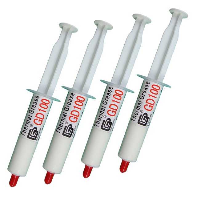 4 Pieces Net Weight 15 Grams Syringe Packing White GD100 Thermal Conductive Grease Paste Plaster Heatsink Compounds for CPU LED