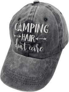 Embroidery Splash Brothers Customized Unisex <b>Camping</b> Hair Don't Care Vintage Adjustable Baseball <b>Cap</b> Denim Dad Hat - Product Image 2