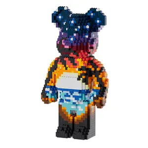 어린이를위한 새로운 폭력적인 곰 빌딩 블록 3D 벽돌 마이크로 컬렉션 장난감