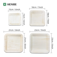 Assiettes en bois jetables et compostables, écologiques, imperméables, de grande taille, multi-tailles pour restaurants et voyages