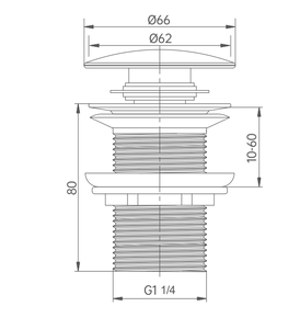 <span class=keywords><strong>Válvula</strong></span> de Desagüe <span class=keywords><strong>Click</strong></span> <span class=keywords><strong>Clack</strong></span> de Latón Hofen Popular G1-1/4'', Adecuada para Baños y Cocinas - Product Image 2