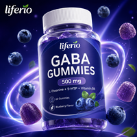 Liferio Gummies GABA 500mg – Complément pour l'Équilibre d'Humeur, Relaxation et Calme – Vitamine B6, L-Théanine – 60 Comprimés à Croquer – Marque Privée OEM