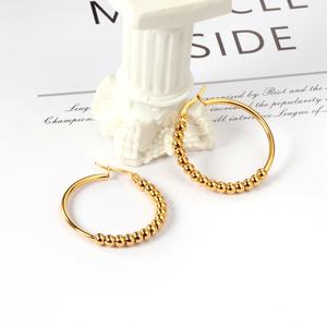 Pendientes Grandes de Acero Inoxidable, Chapados en Oro de 18K, Ligeros, Hipoalergénicos, para Mujer, Tendencia 2023, Estilo Minimalista - Product Image 5