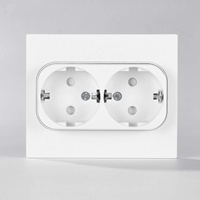 Enchufe de Pared Estándar Europeo Schuko Elendax, Panel de Plástico con Acabado Mate, Doble Salida