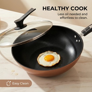 Sartenes Wok Antiadherentes de Hierro Fundido de 32 cm de Alta Calidad y Bajo Precio para Uso Comercial y Doméstico en la Cocina - Product Image 3