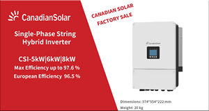 Onduleur hybride CanadianSolar 5kW 6kW 8kW, monophasé, original, garantie 5 ans - Product Image 2