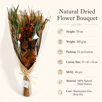 Bouquet de fleurs séchées botaniques naturelles, copeaux de bois, cône de pin, rustique, écologique, fait main, longue durée, Noël, fête des mères