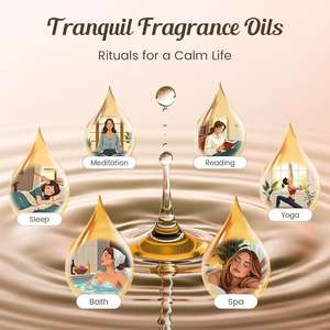 Набор эфирных масел Tranquil, 6 шт., 10 мл: Ваниль, Лаванда, Огурец, Бамбук. Стойкий аромат. Возможность нанесения логотипа. - Product Image 4