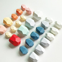 Blocs de pierres empilables en bois, jeu d'équilibre de roches colorées, entraînement de la motricité fine, jouet éducatif pour enfants, garçons et filles