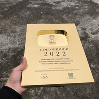 Plaque en alliage d'aluminium avec logo personnalisé, bouton de lecture, trophée en cristal gravé au laser, durable, cadeaux pour événements d'entreprise