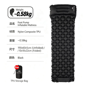 Camping Hiking Tent Self Inflating Air Mattress TPU Ultralight Folding Sleeping Pad with Foot Pump - Product Image 2